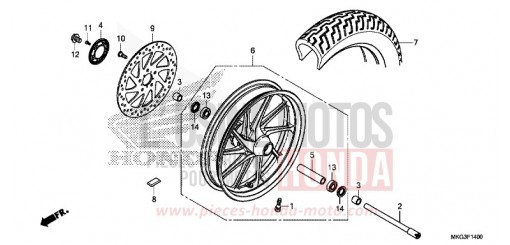 FRONT WHEEL CMX500AH de 2017